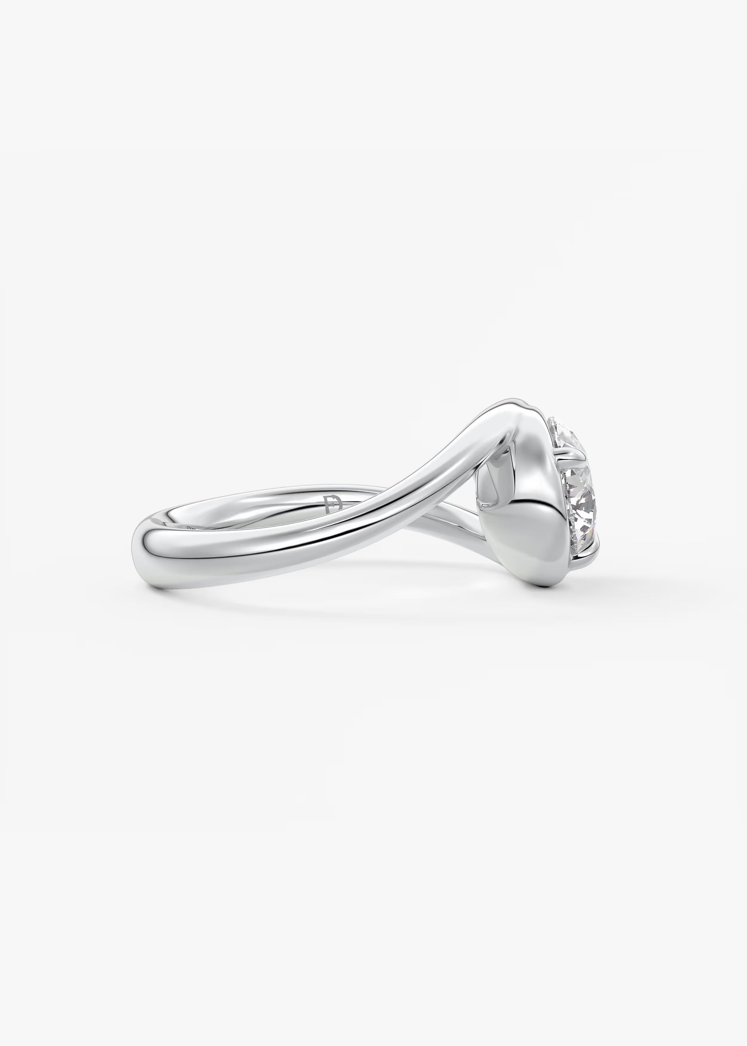 Sculptural Pear Bypass Engagement Ring
