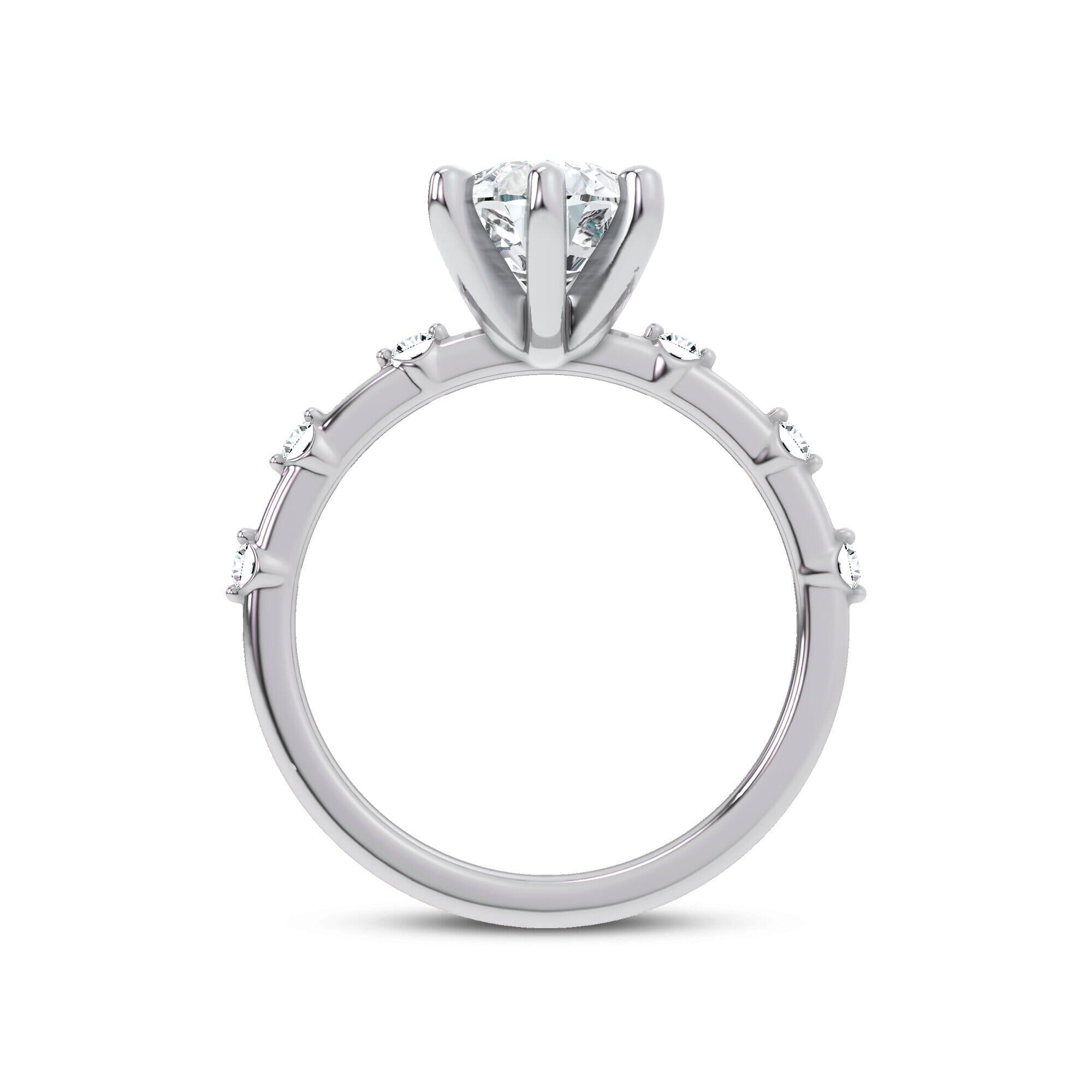 Starlight Spaced Diamond Engagement Pear Ring