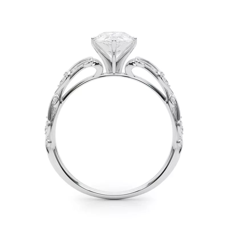 Vintage Inspired Pear Engagement Ring