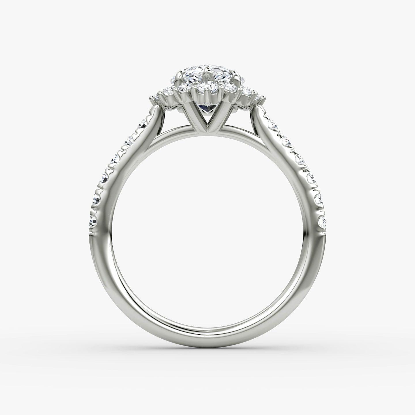The Aurora Halo Pear Engagement Ring