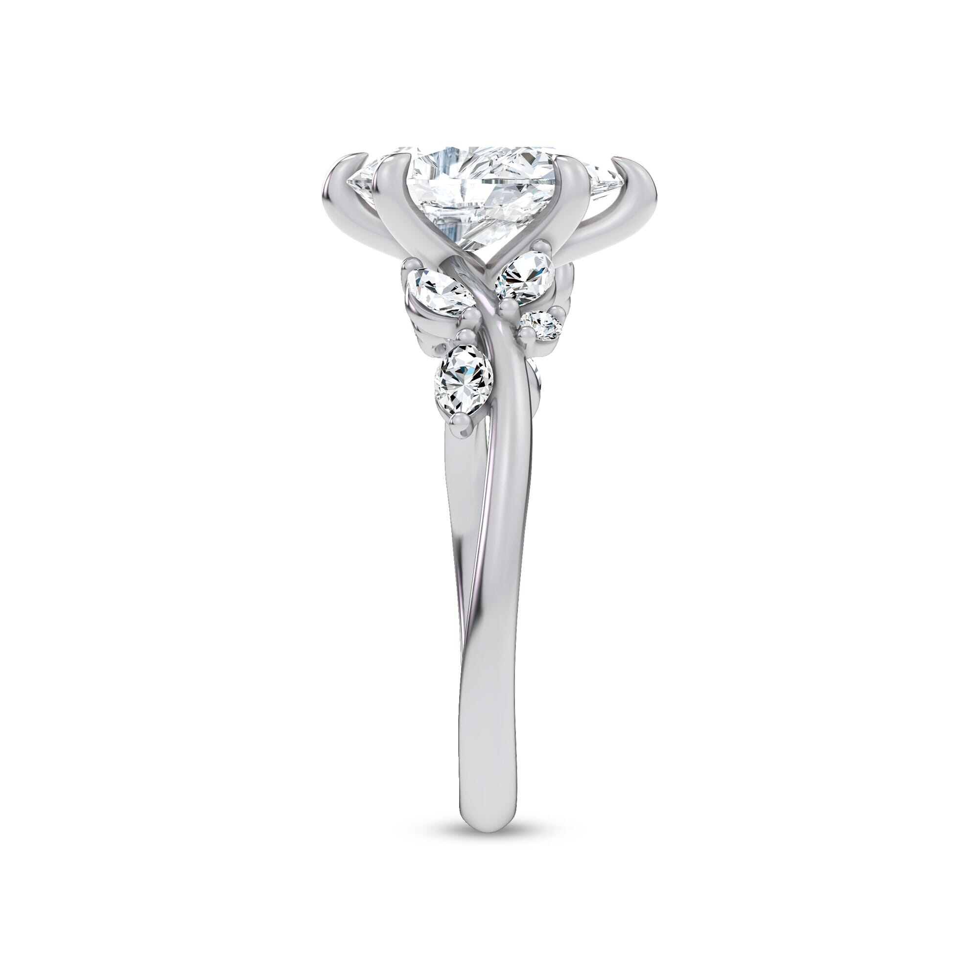 Nature-Inspired Engagement Pear Ring