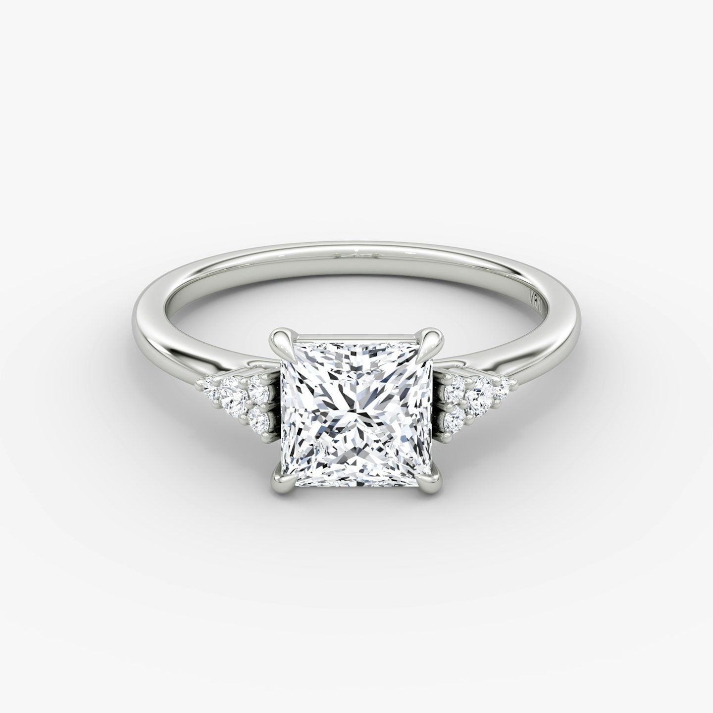 The Side Cluster Cathedral Princess Engagement Ring