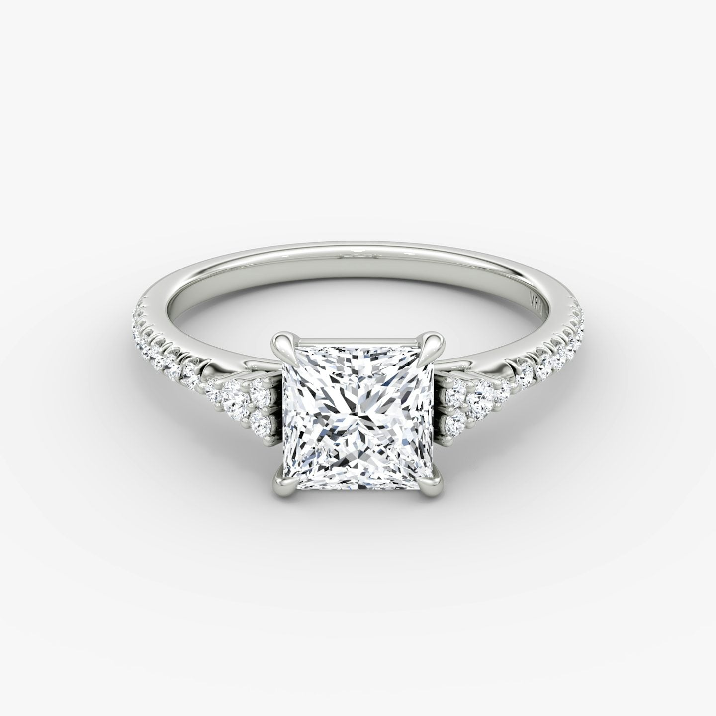 The Side Cluster Cathedral Princess Engagement Ring
