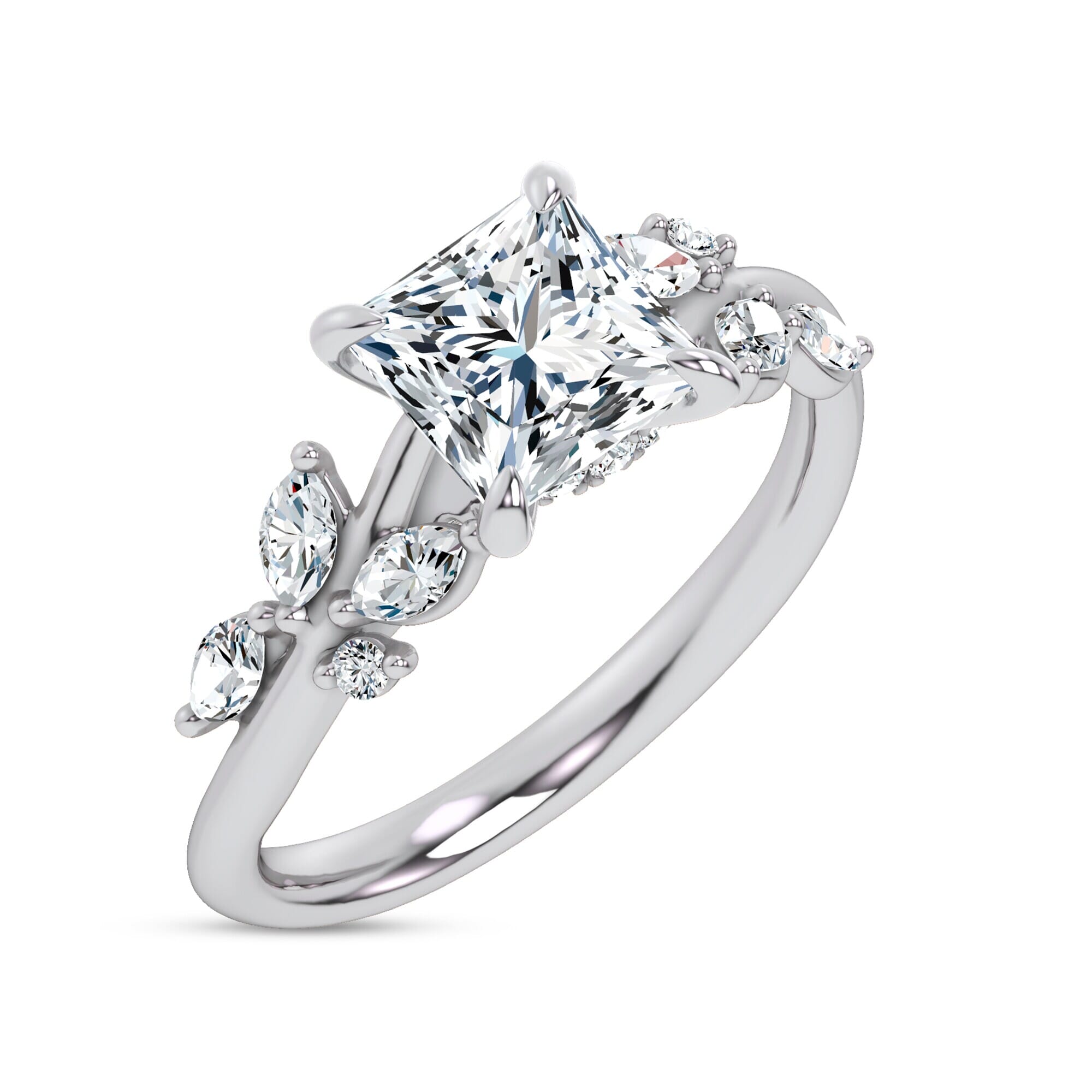 Nature-Inspired Engagement Princess Ring