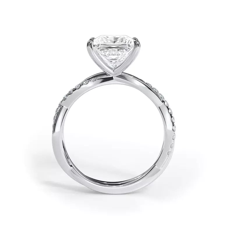 Pavé Twist Princess Engagement Ring