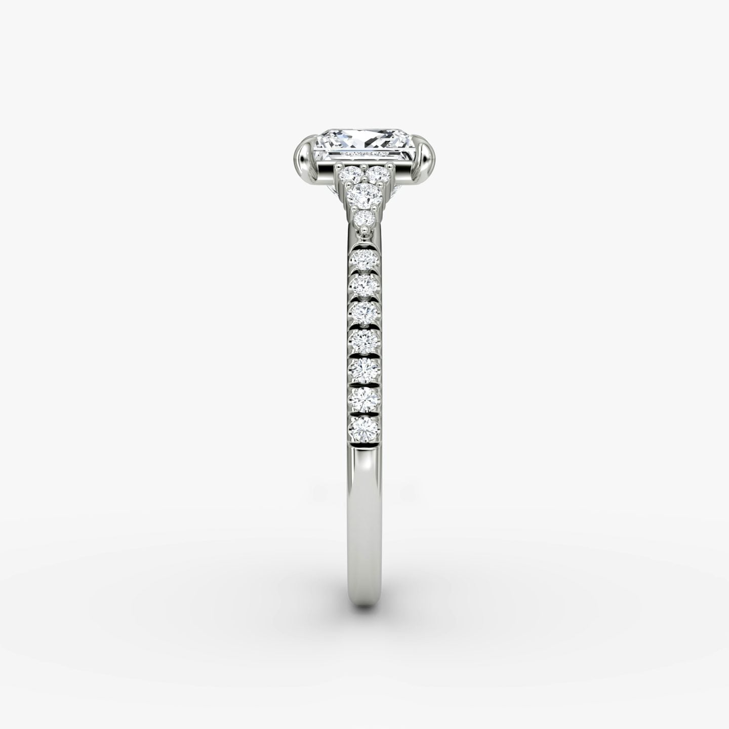 The Side Cluster Cathedral Princess Engagement Ring