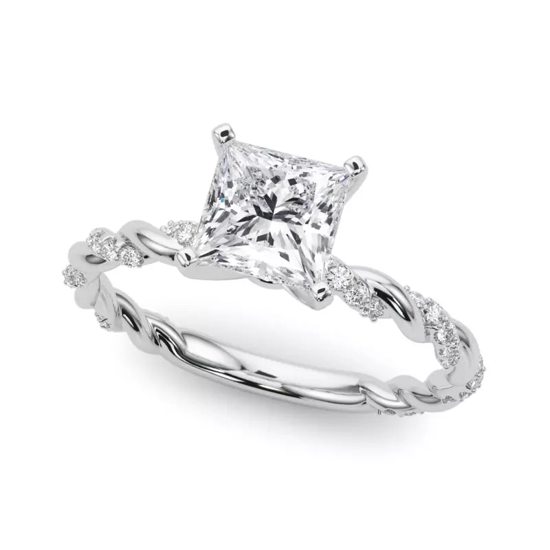 lab Diamond Princess Twist Engagement Ring