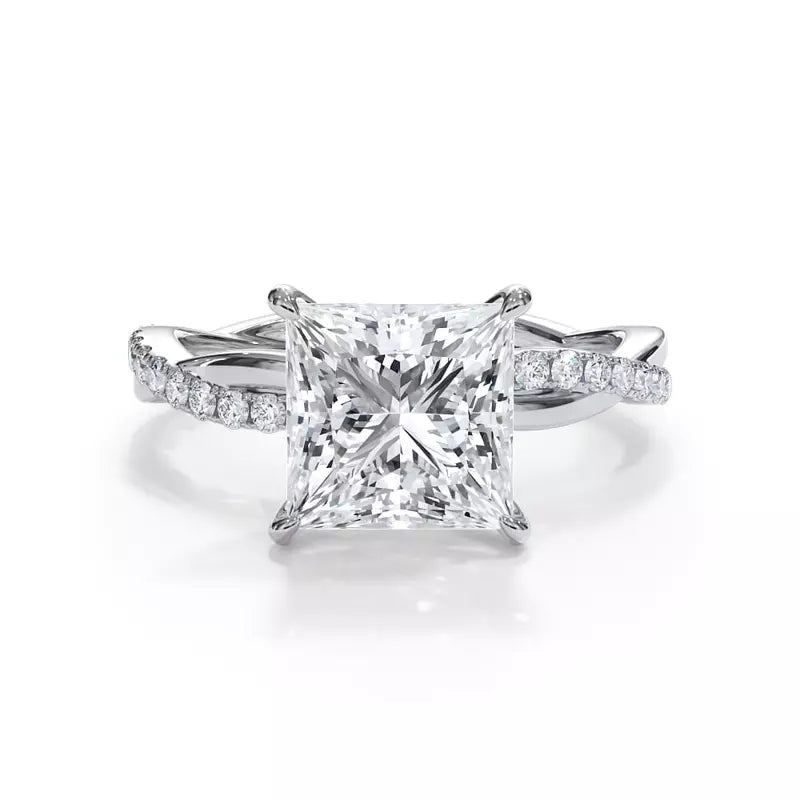 Pavé Twist Princess Engagement Ring