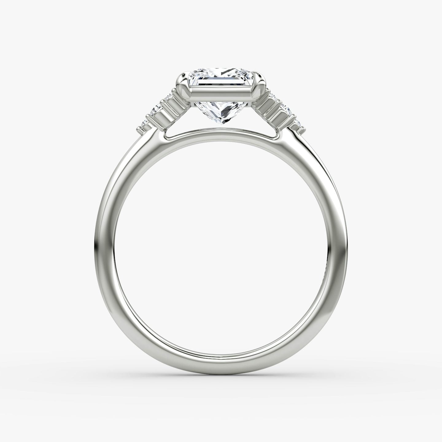 The Side Cluster Cathedral Princess Engagement Ring
