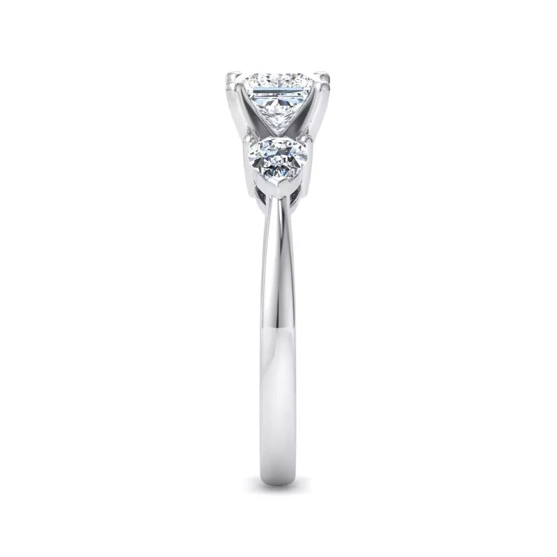 Three-Stone Lab Princess Engagement Ring