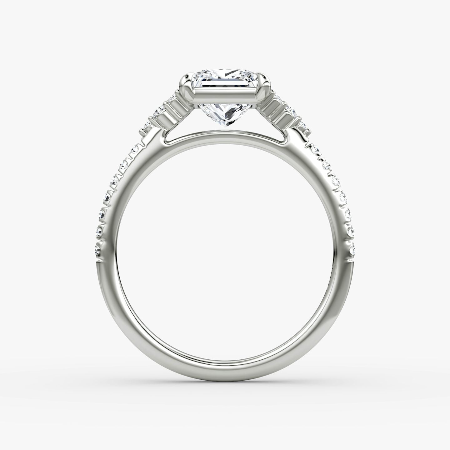 The Side Cluster Cathedral Princess Engagement Ring