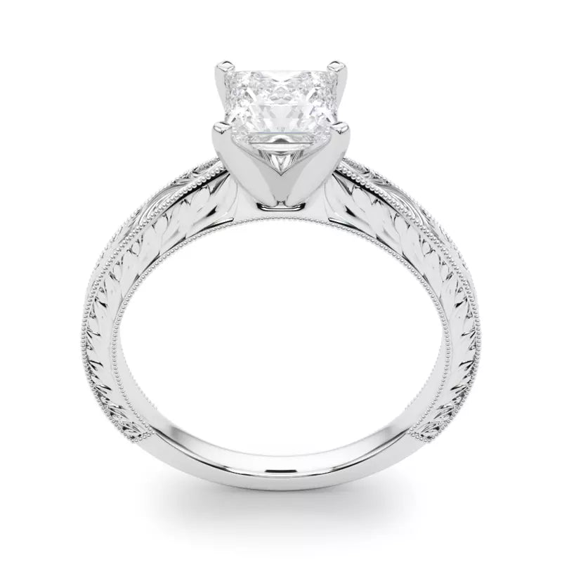 Vintage-Inspired Solitaire Engagement Princess Ring