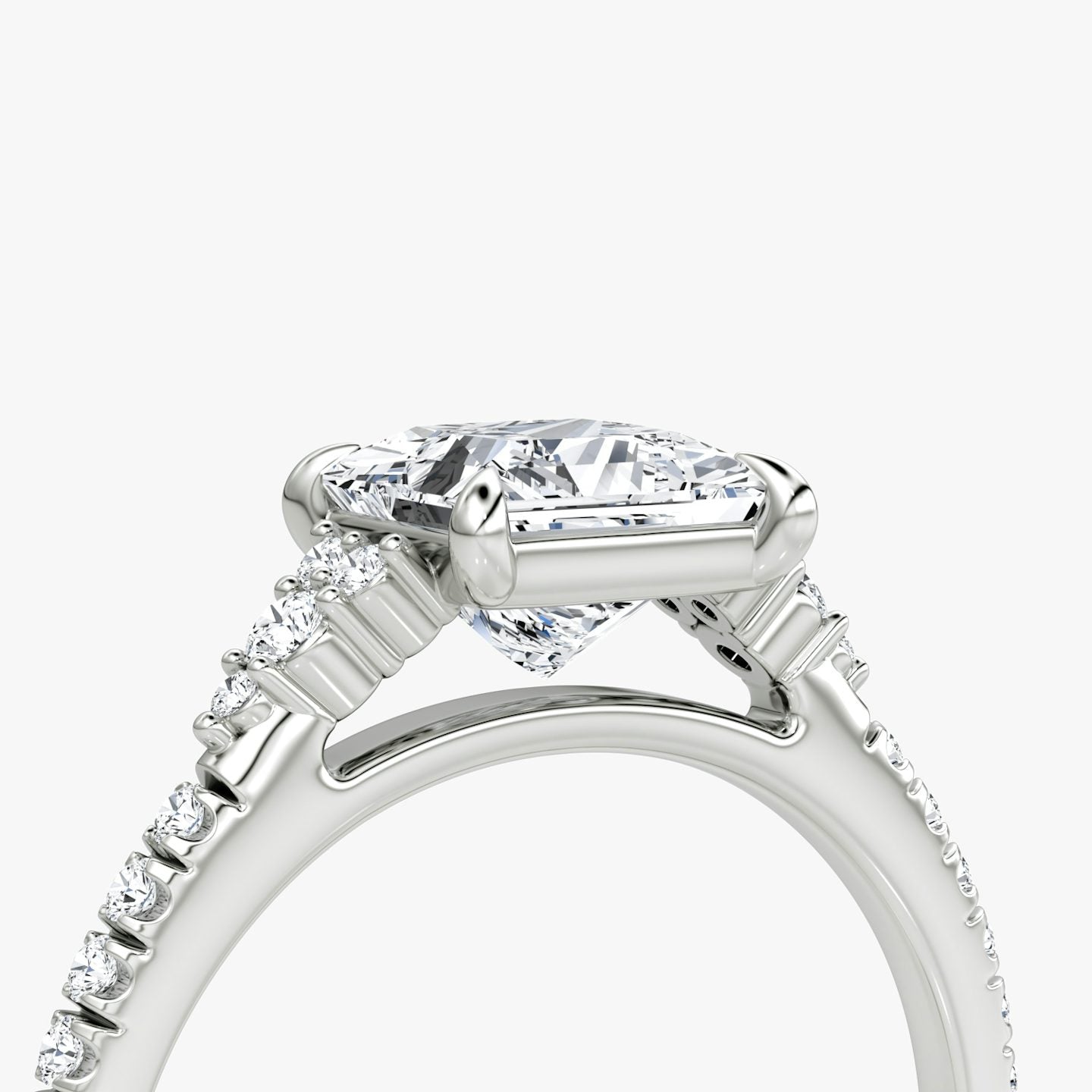 The Side Cluster Cathedral Princess Engagement Ring