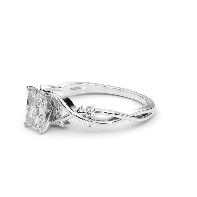 Nature Inspired Radiant Engagement Ring