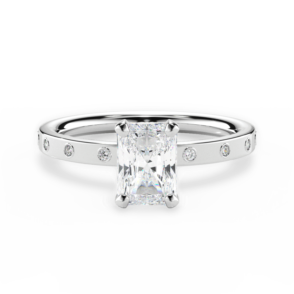 Radiant Cut Diamond Band Engagement Ring
