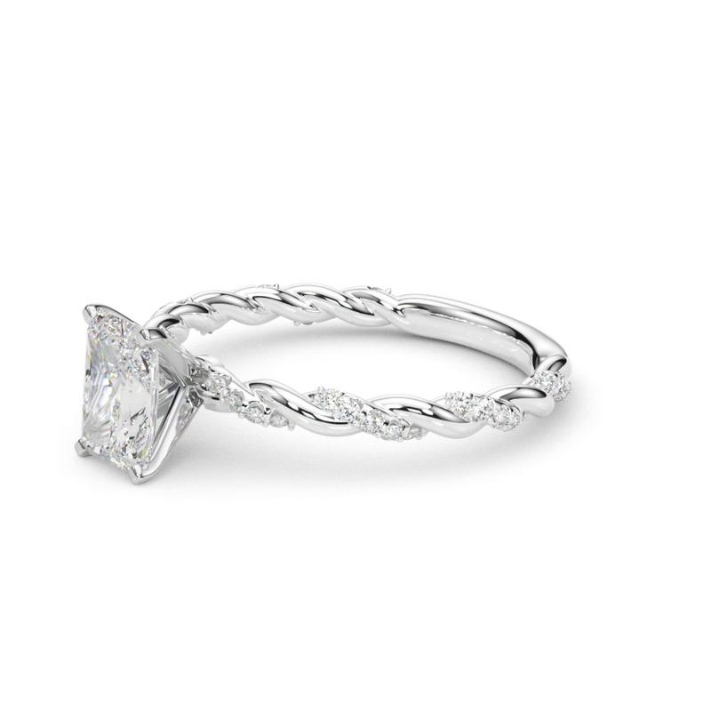 lab Diamond Radiant Twist Engagement Ring