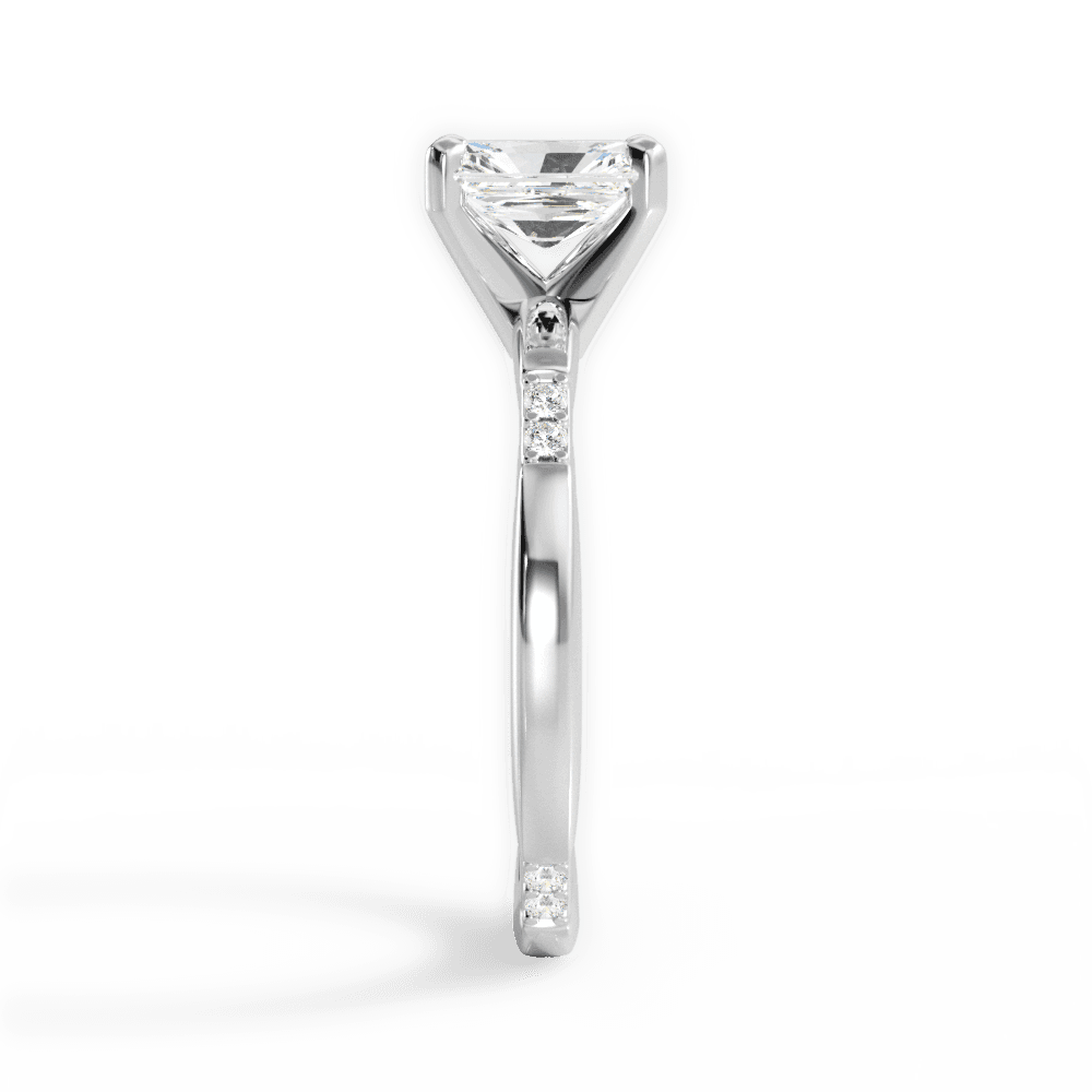 Radiant Cut Tapered Diamond Engagement Ring