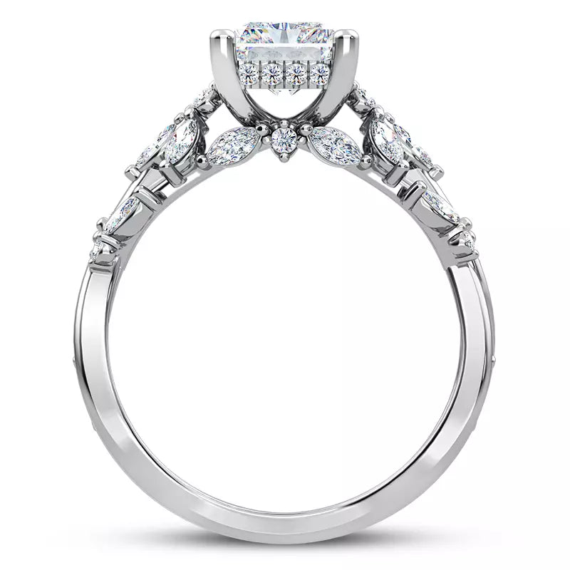 Butterfly And Bee Vine Twist Radiant Engagement Ring