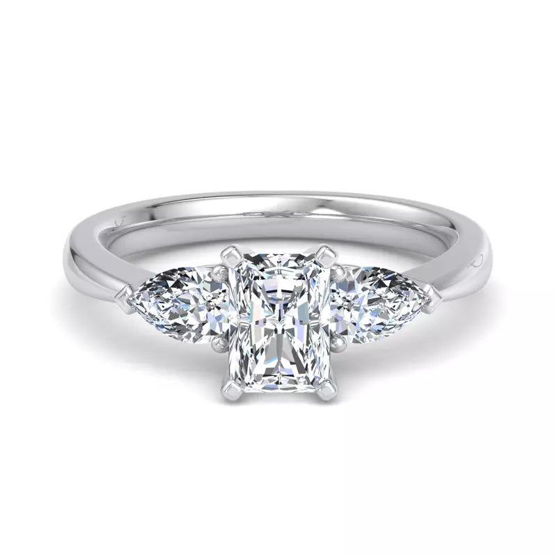Three-Stone Lab Radiant Engagement Ring