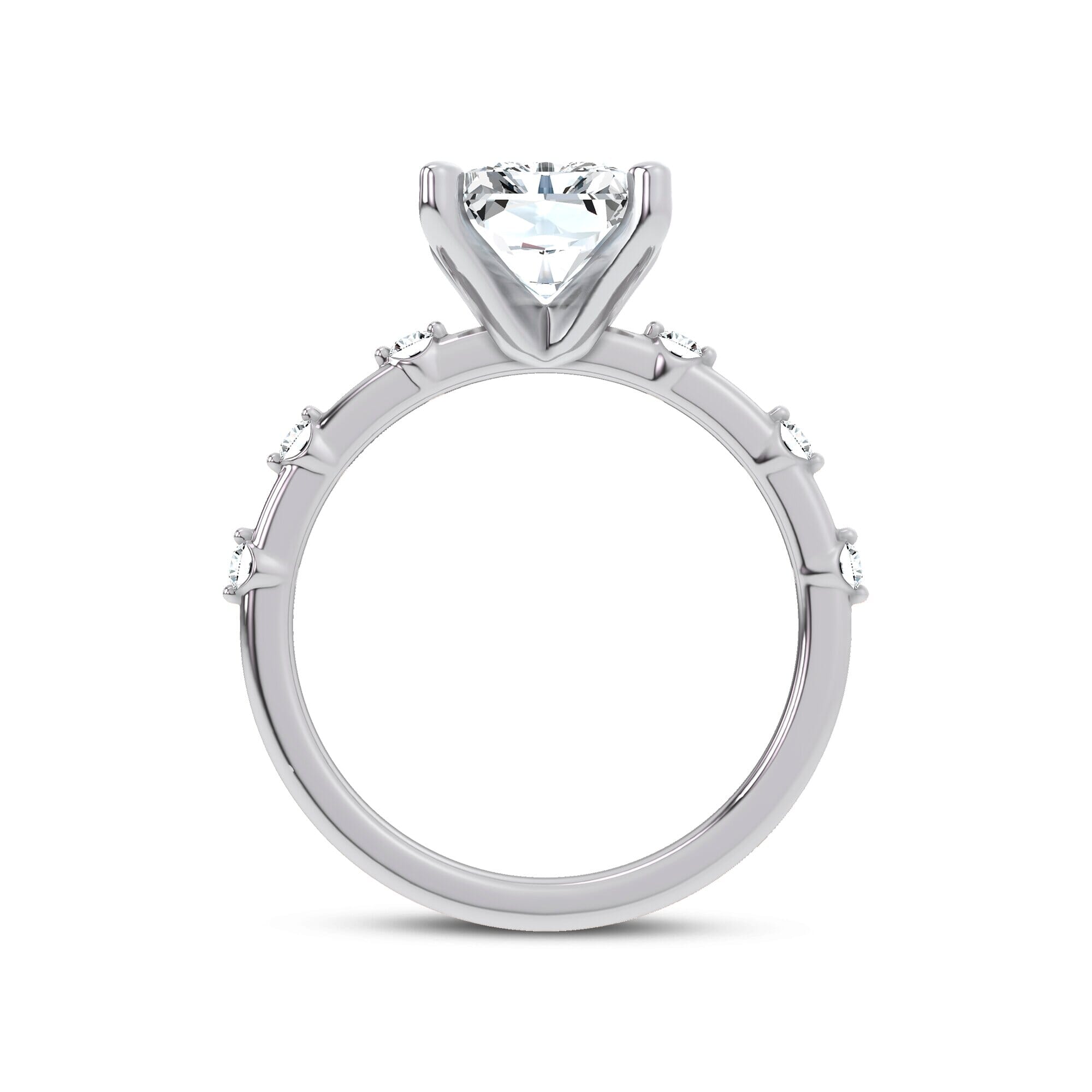 Starlight Spaced Diamond Engagement Radiant Ring