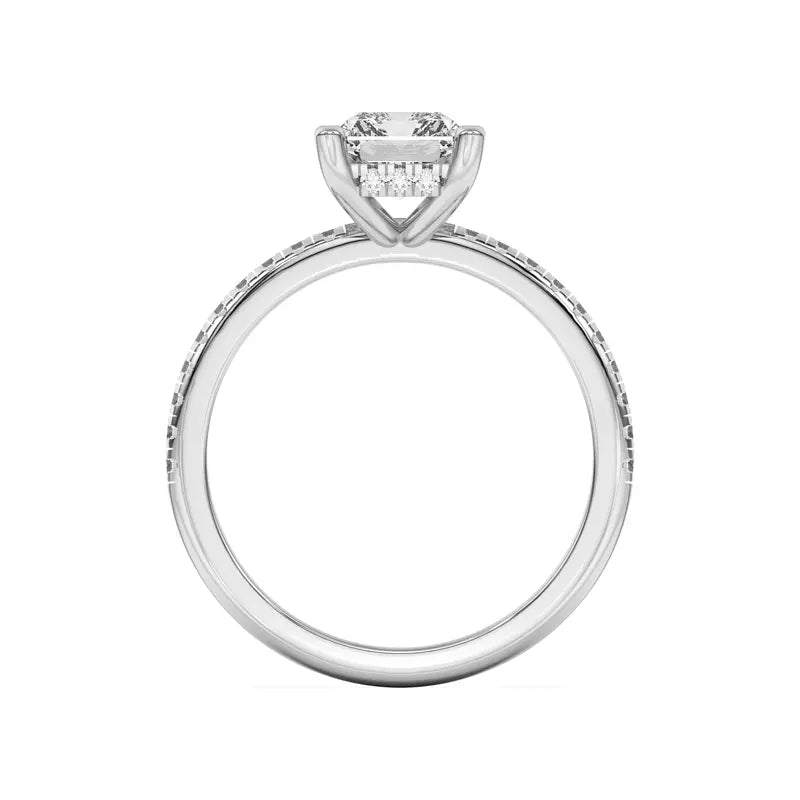 Classic Hidden Halo Pavé Radiant Engagement Ring