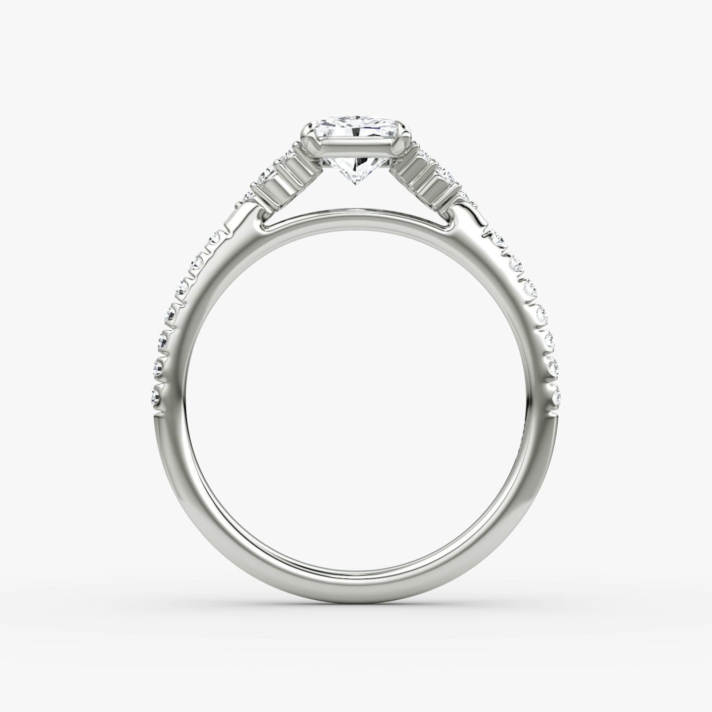 The Side Cluster Cathedral Radiant Engagement Ring
