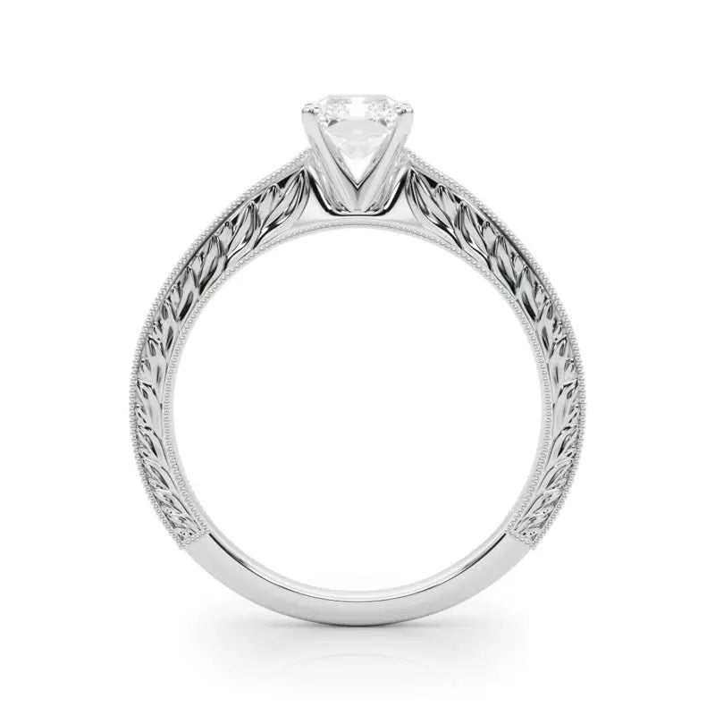 Vintage-Inspired Solitaire Engagement Radiant Ring