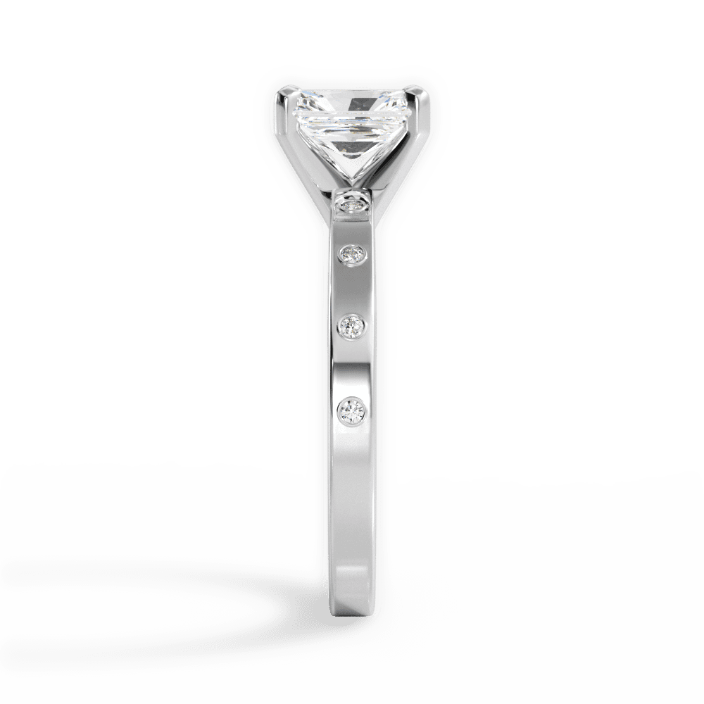 Radiant Cut Diamond Band Engagement Ring