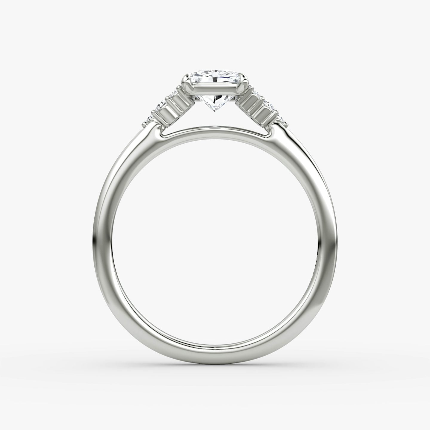 The Side Cluster Cathedral Radiant Engagement Ring