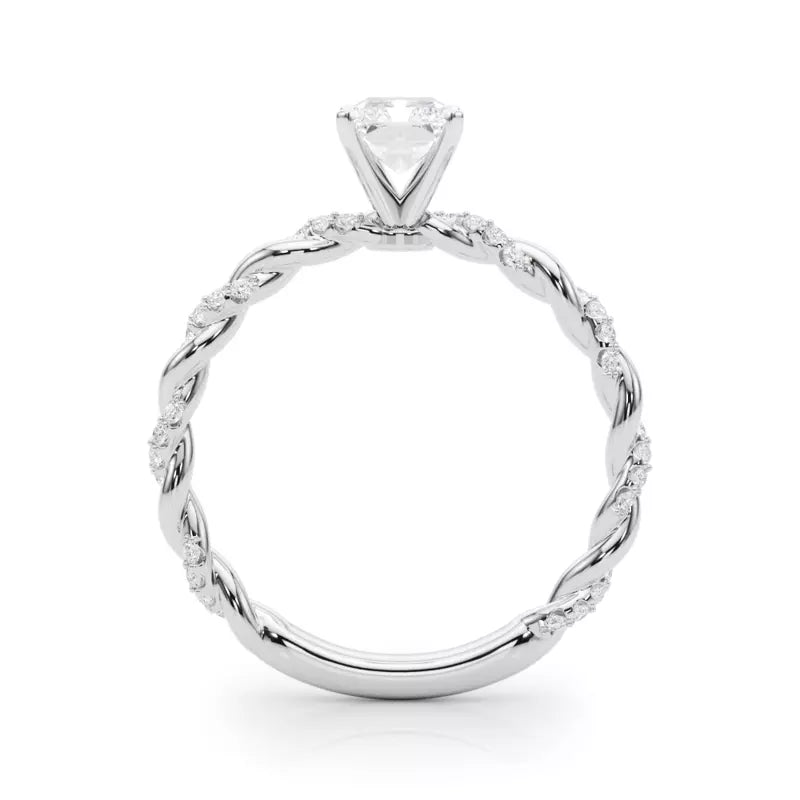 lab Diamond Radiant Twist Engagement Ring