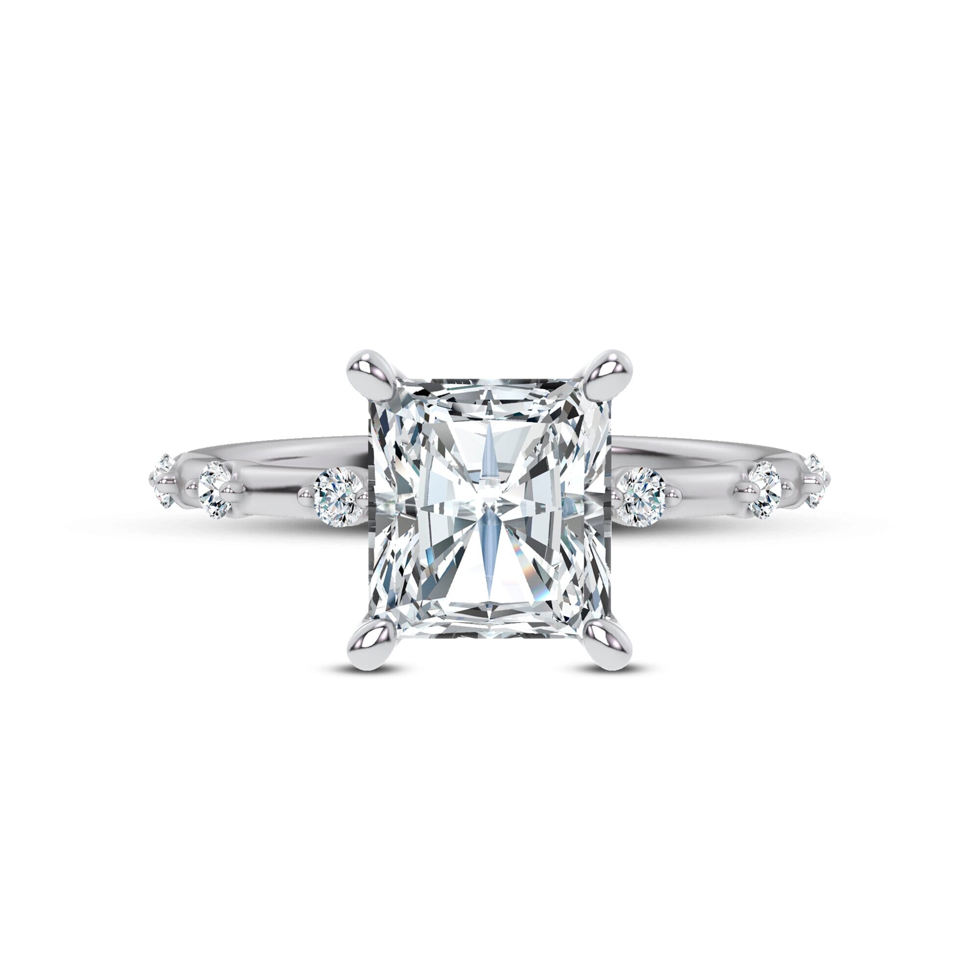 Starlight Spaced Diamond Engagement Radiant Ring