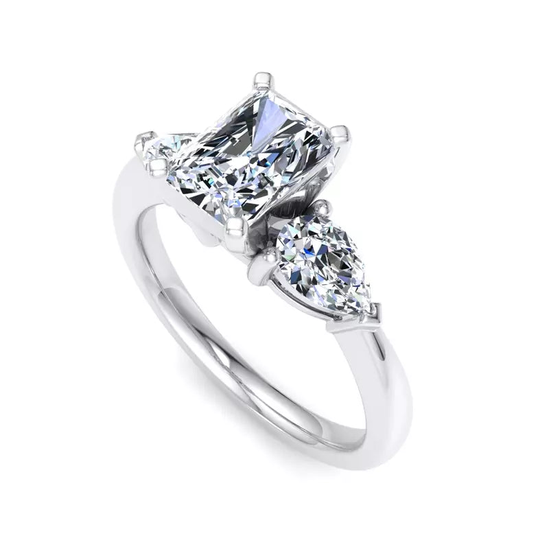 Three-Stone Lab Radiant Engagement Ring