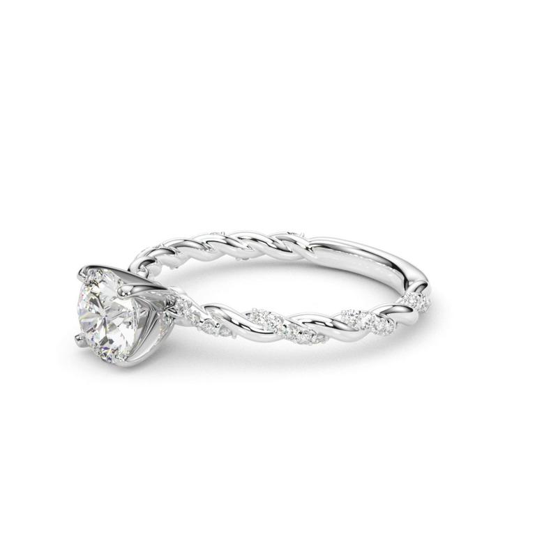 lab Diamond Round Twist Engagement Ring
