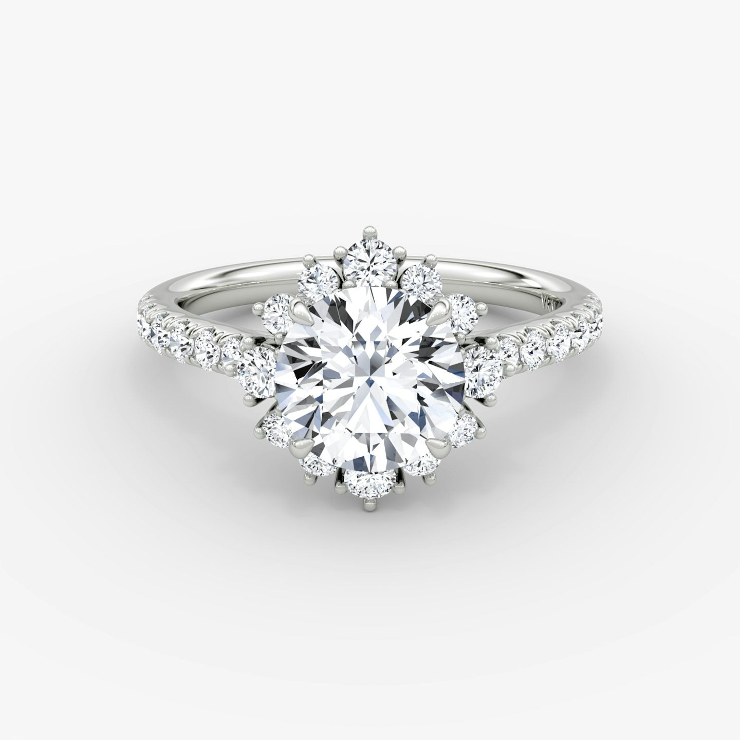 The Aurora Halo Round Brilliant Engagement Ring