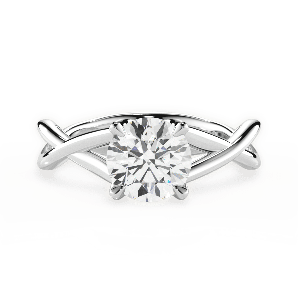 Round Cut Open-Twist Solitaire Engagement Ring