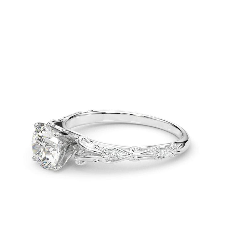 Vintage Inspired Round Engagement Ring