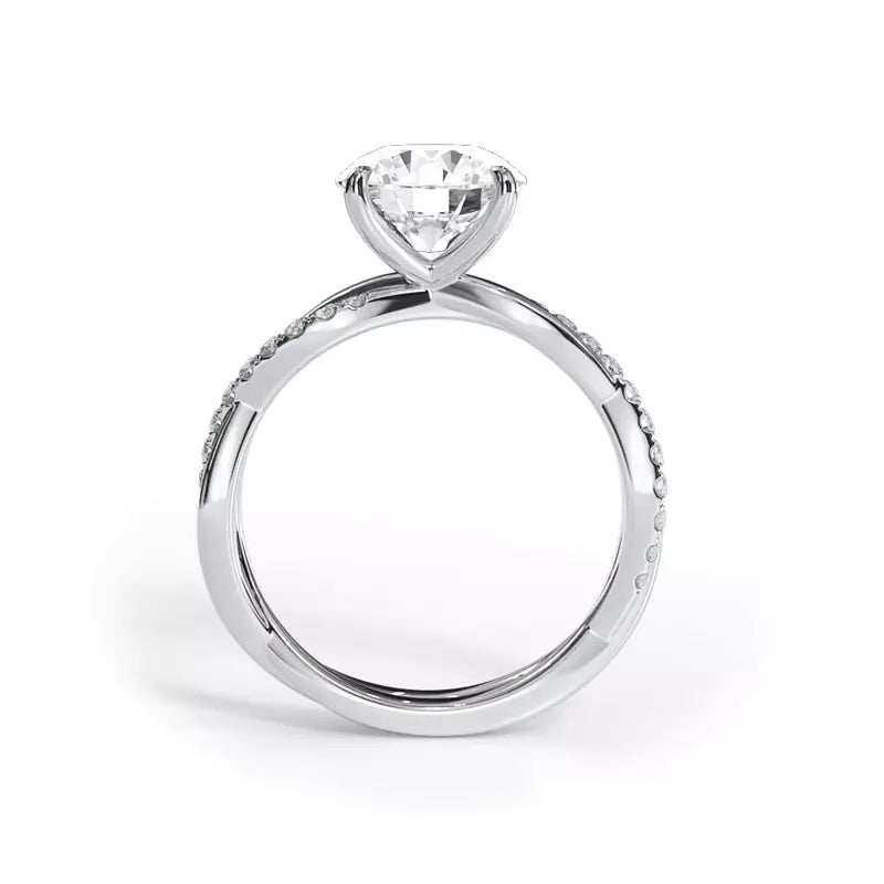 Pavé Twist Round Engagement Ring