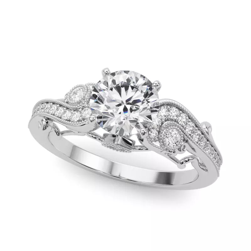 Vintage Inspired Round Engagement Ring