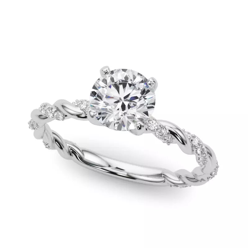 lab Diamond Round Twist Engagement Ring