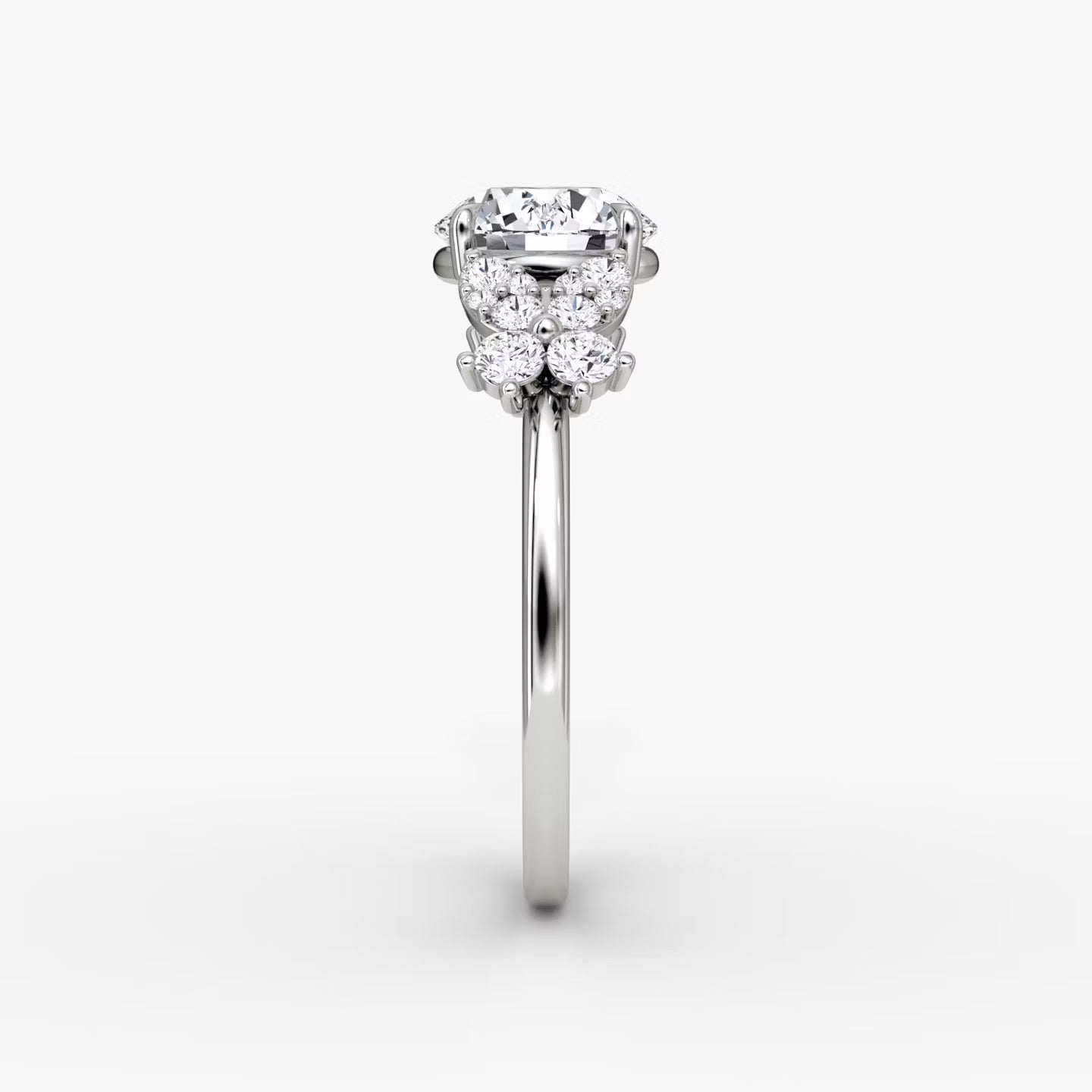 The Signature Floral Round Gold Engagement Ring