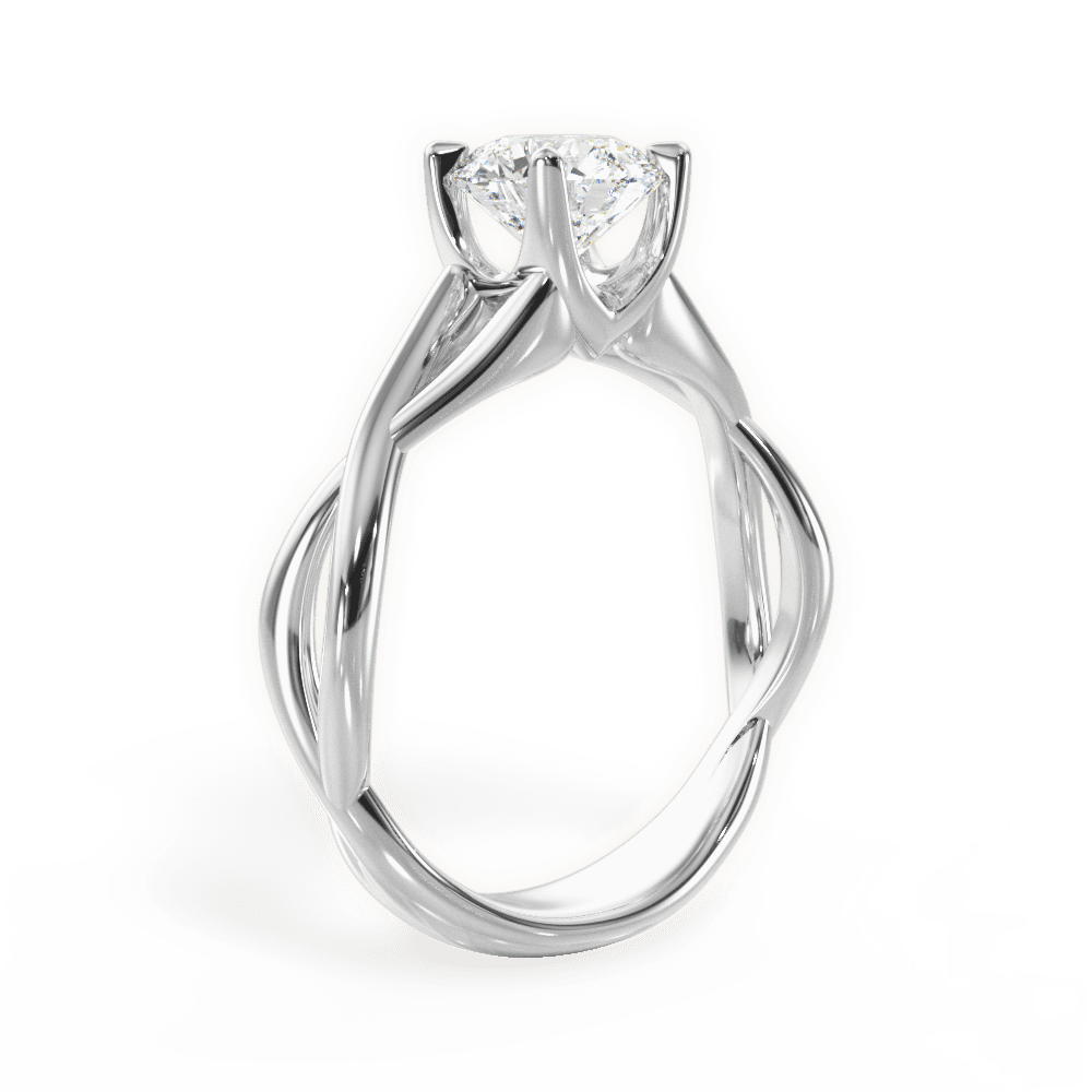 Round Cut Open-Twist Solitaire Engagement Ring