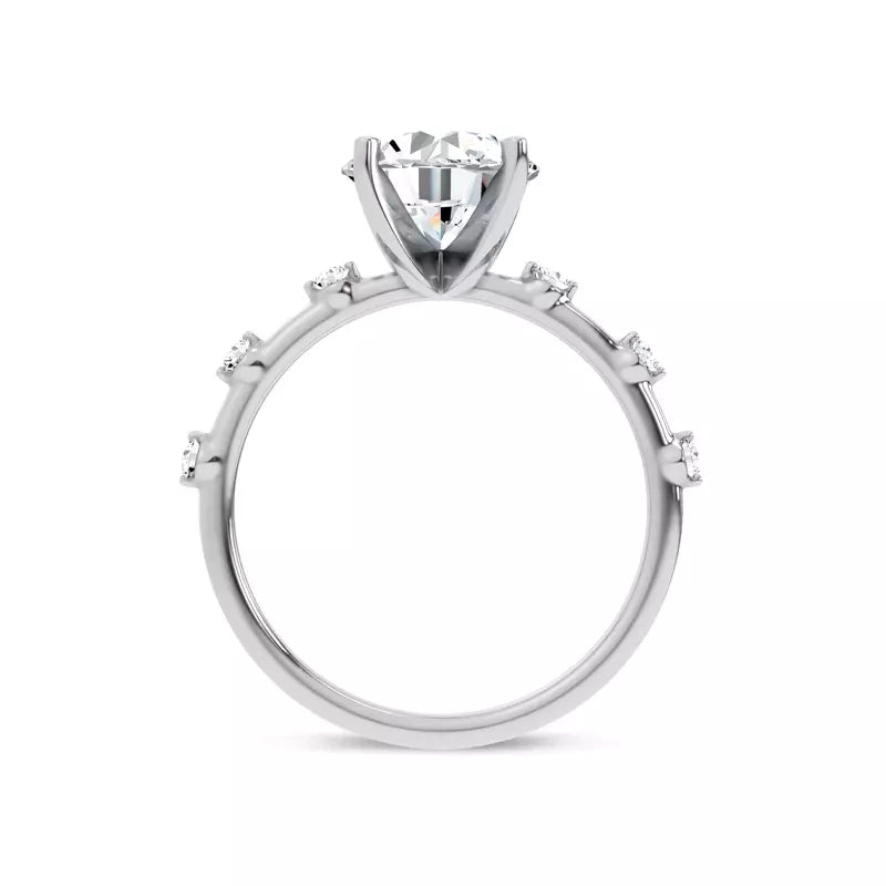 Starlight Spaced Diamond Engagement Round Ring