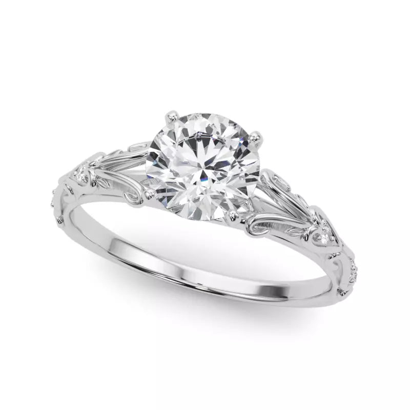 Vintage Inspired Round Engagement Ring