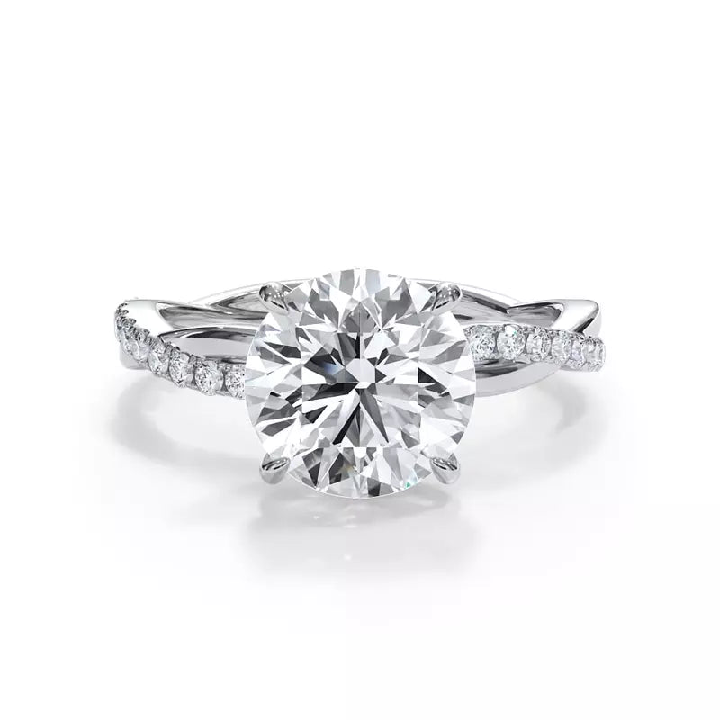 Pavé Twist Round Engagement Ring