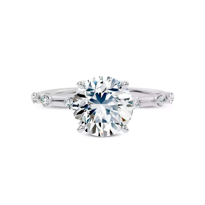 Starlight Spaced Diamond Engagement Round Ring