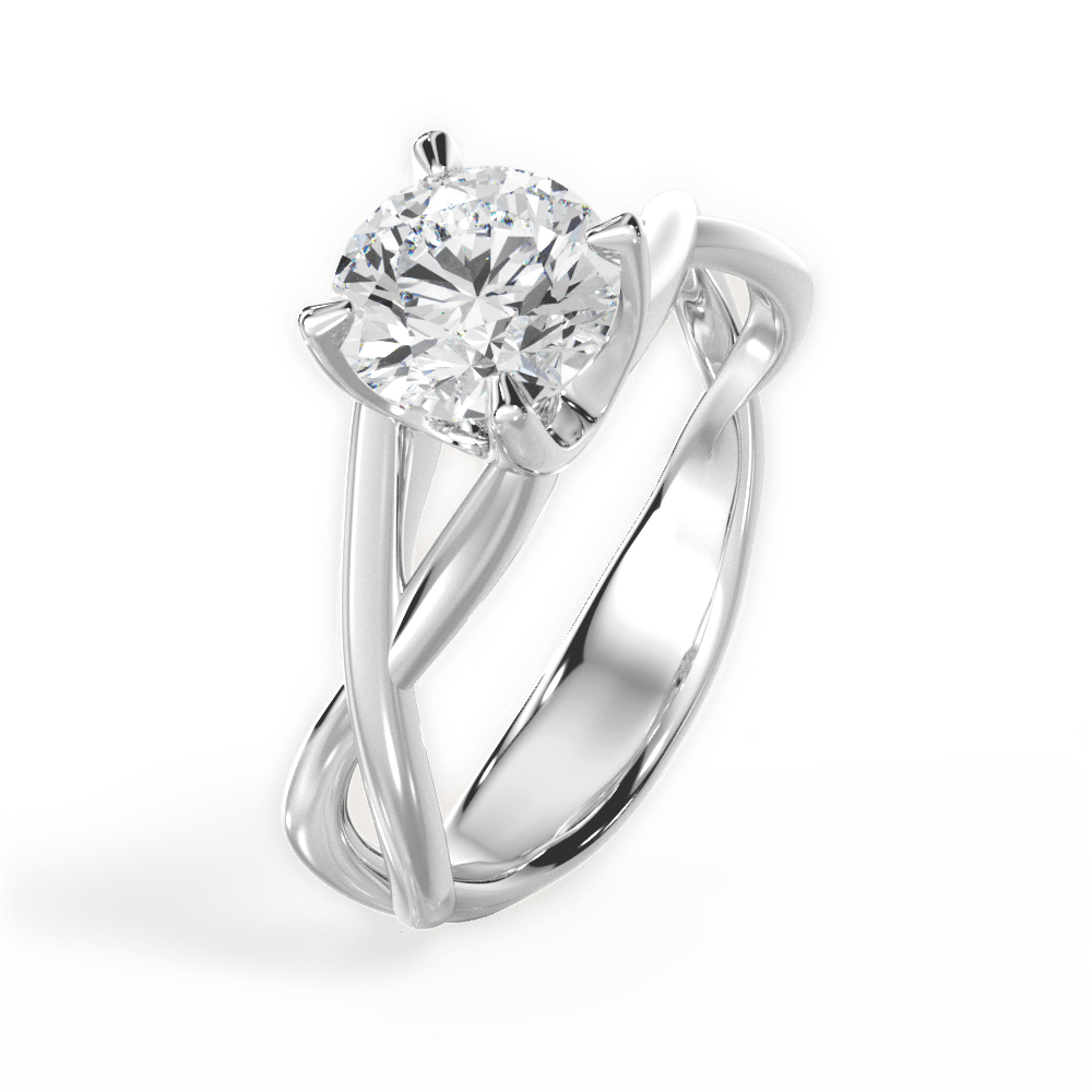 Round Cut Open-Twist Solitaire Engagement Ring