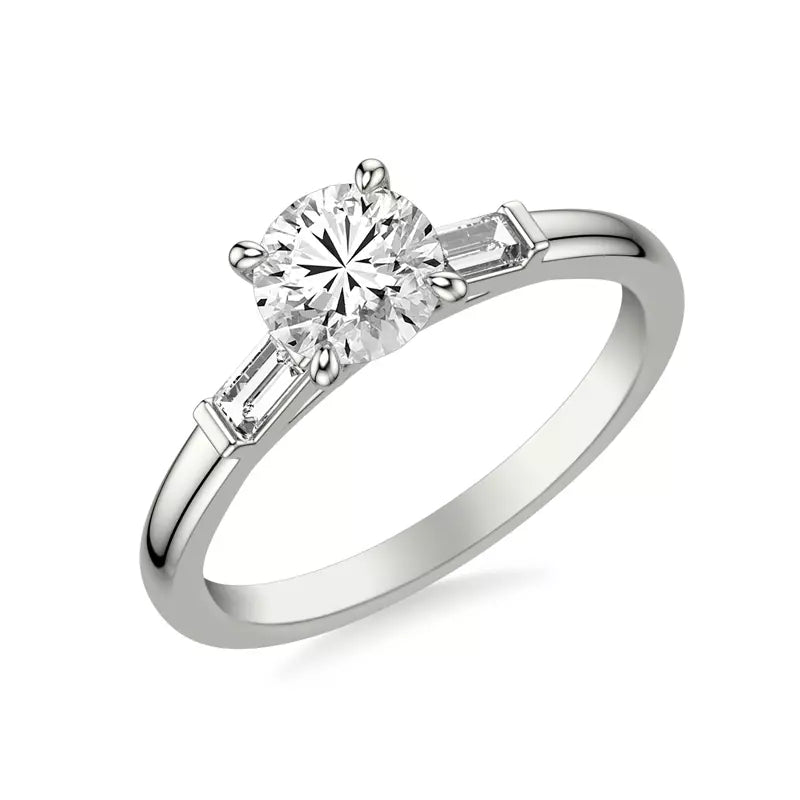 Classic 3-Stone Engagement Round Ring
