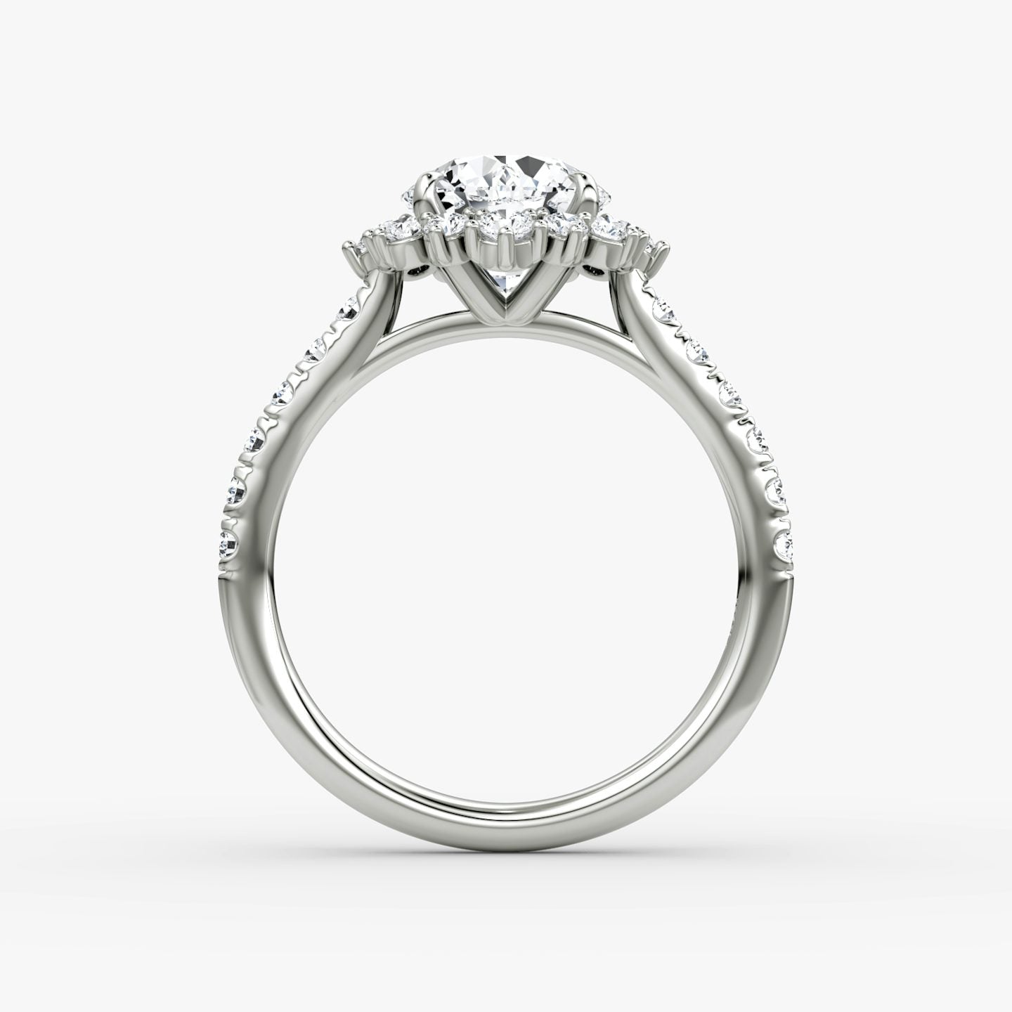 The Aurora Halo Round Brilliant Engagement Ring