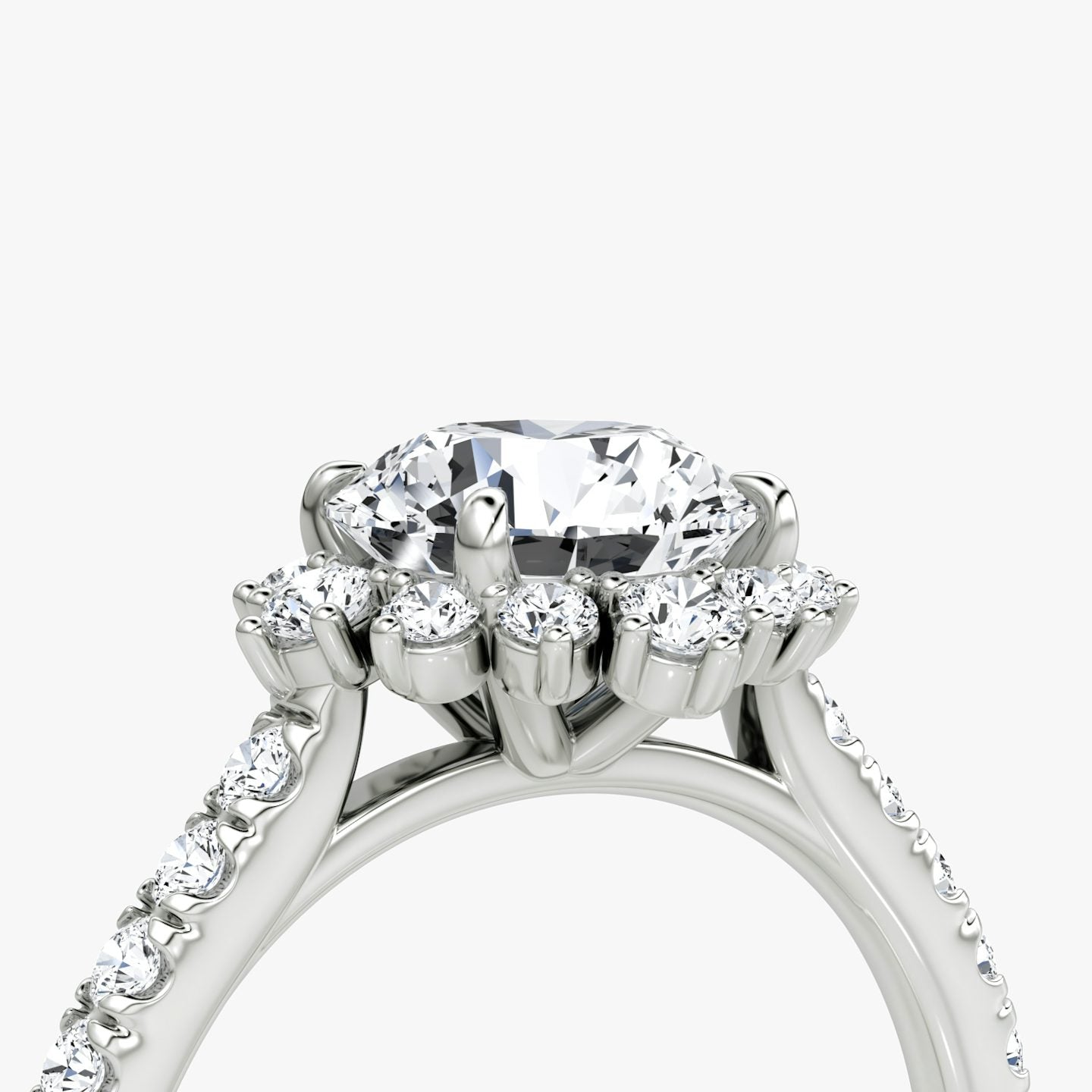 The Aurora Halo Round Brilliant Engagement Ring