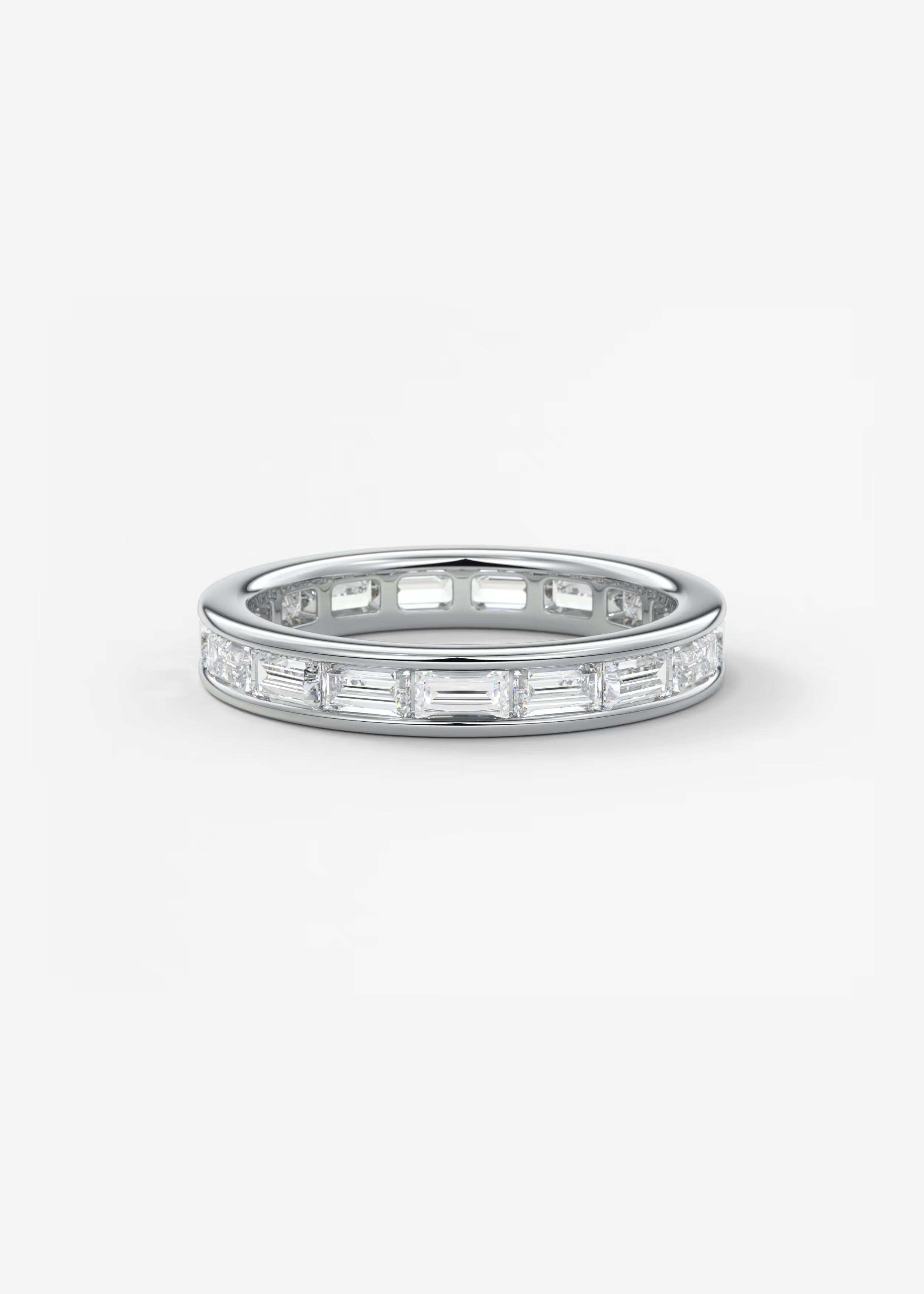 Baguette-Cut Full Eternity Band with Sleek Channel Setting